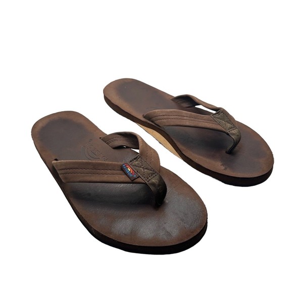 Rainbow Shoes Rainbow Sandals Mens Extra Large 112 Espresso Brown